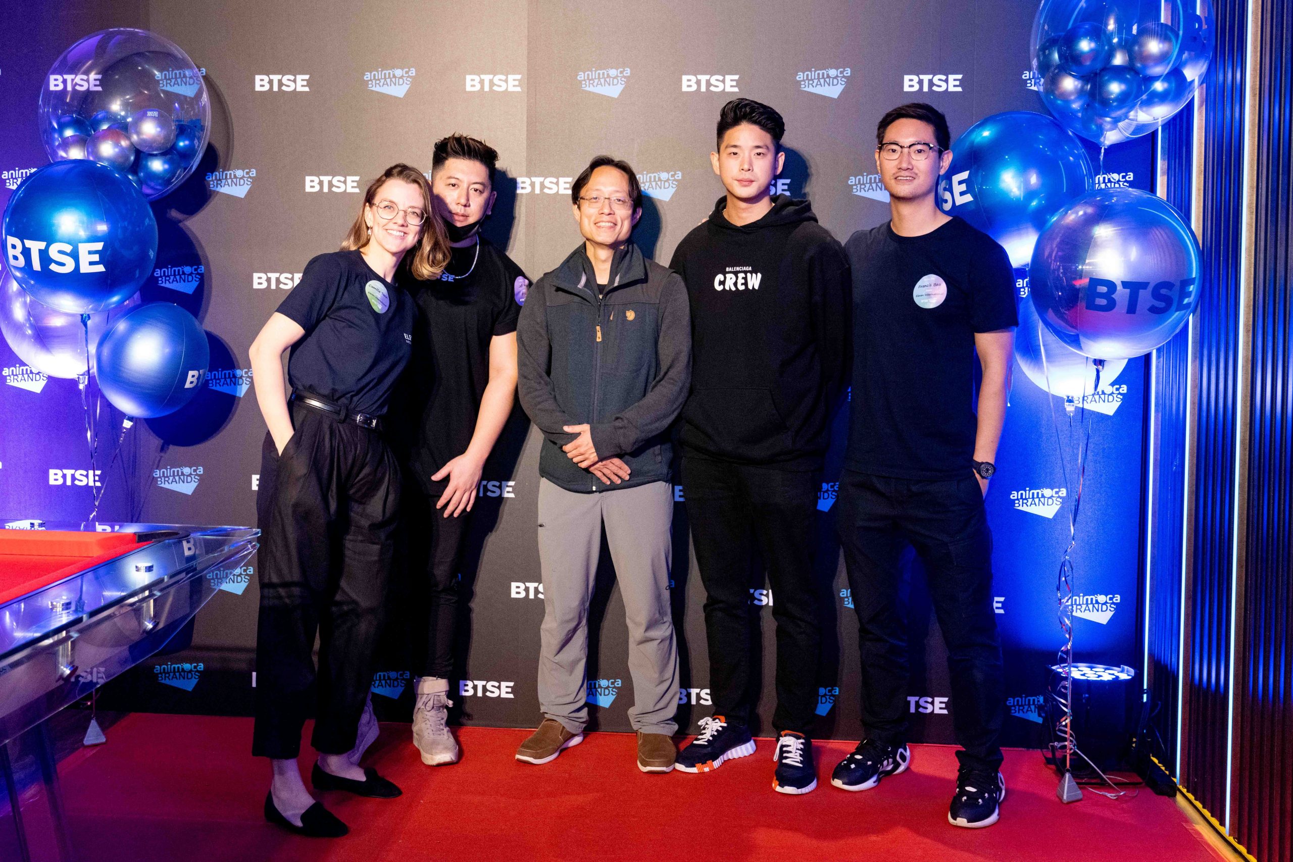 Accelerating the Web3 Revolution – left to right: Camilla Tenn – PR Strategist of Eleven International, Jeff Mei – COO of BTSE, Yat Siu – Co-founder and Chairman of Animoca Brands, Henry Liu – CEO of BTSE, Francis Bea – Founder of Eleven International