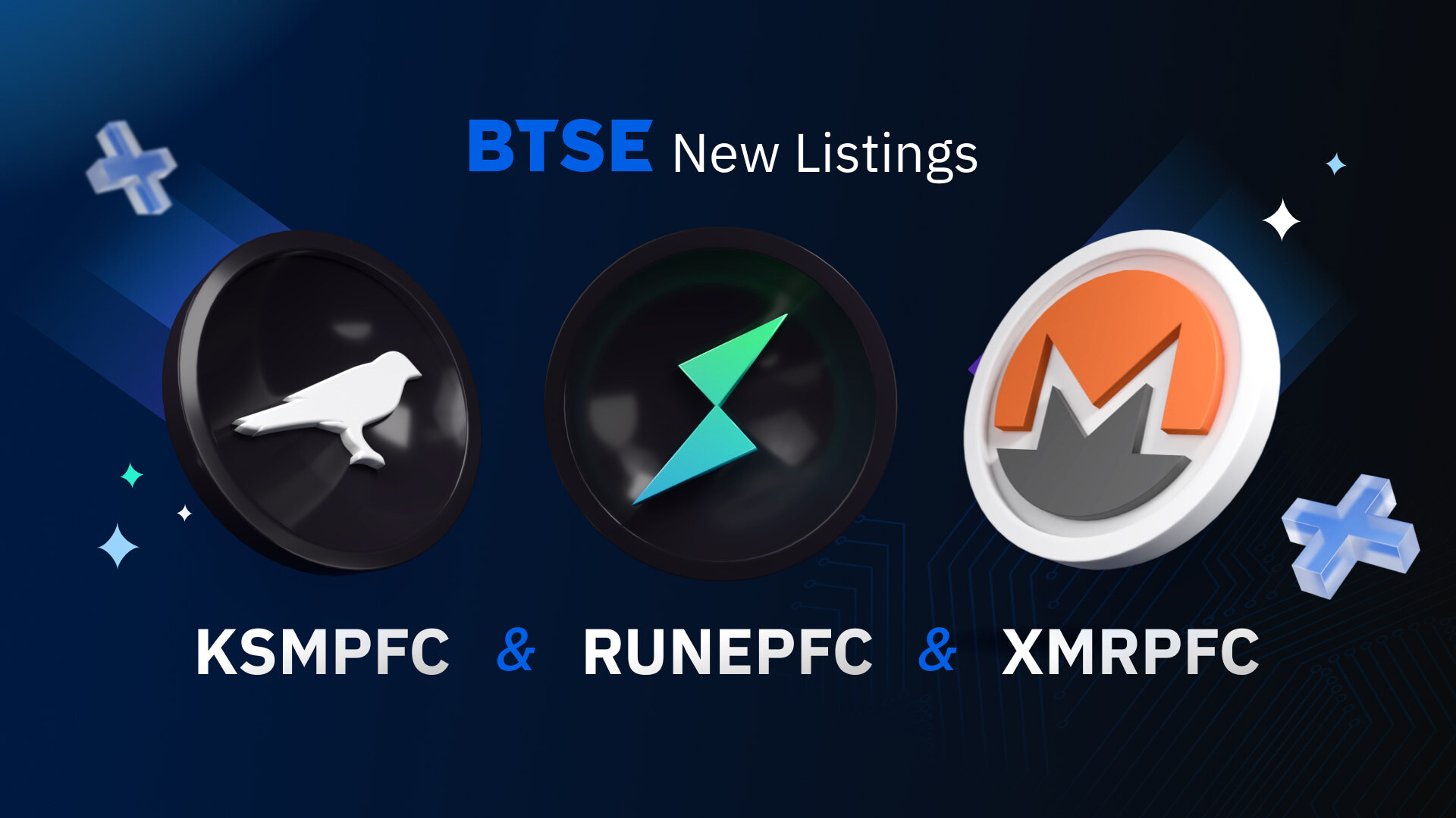 BTSE Lists KSMPFC, RUNEPFC and XMRPFC