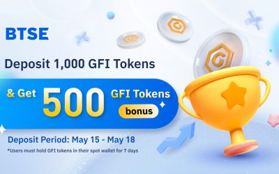 BTSE’s Grand GFI Giveaway: Deposit to Win 500 Tokens
