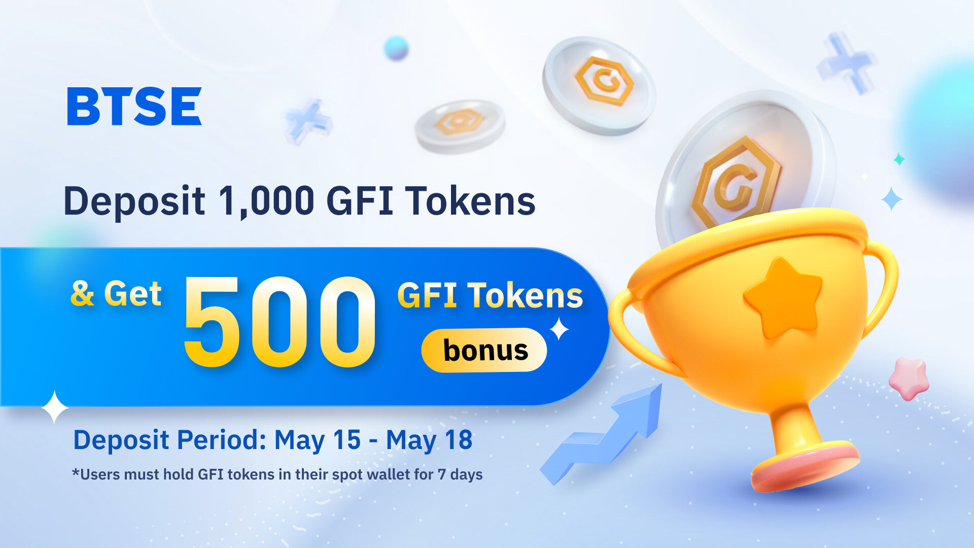 BTSE's Grand GFI Giveaway: Deposit to Win 500 Tokens