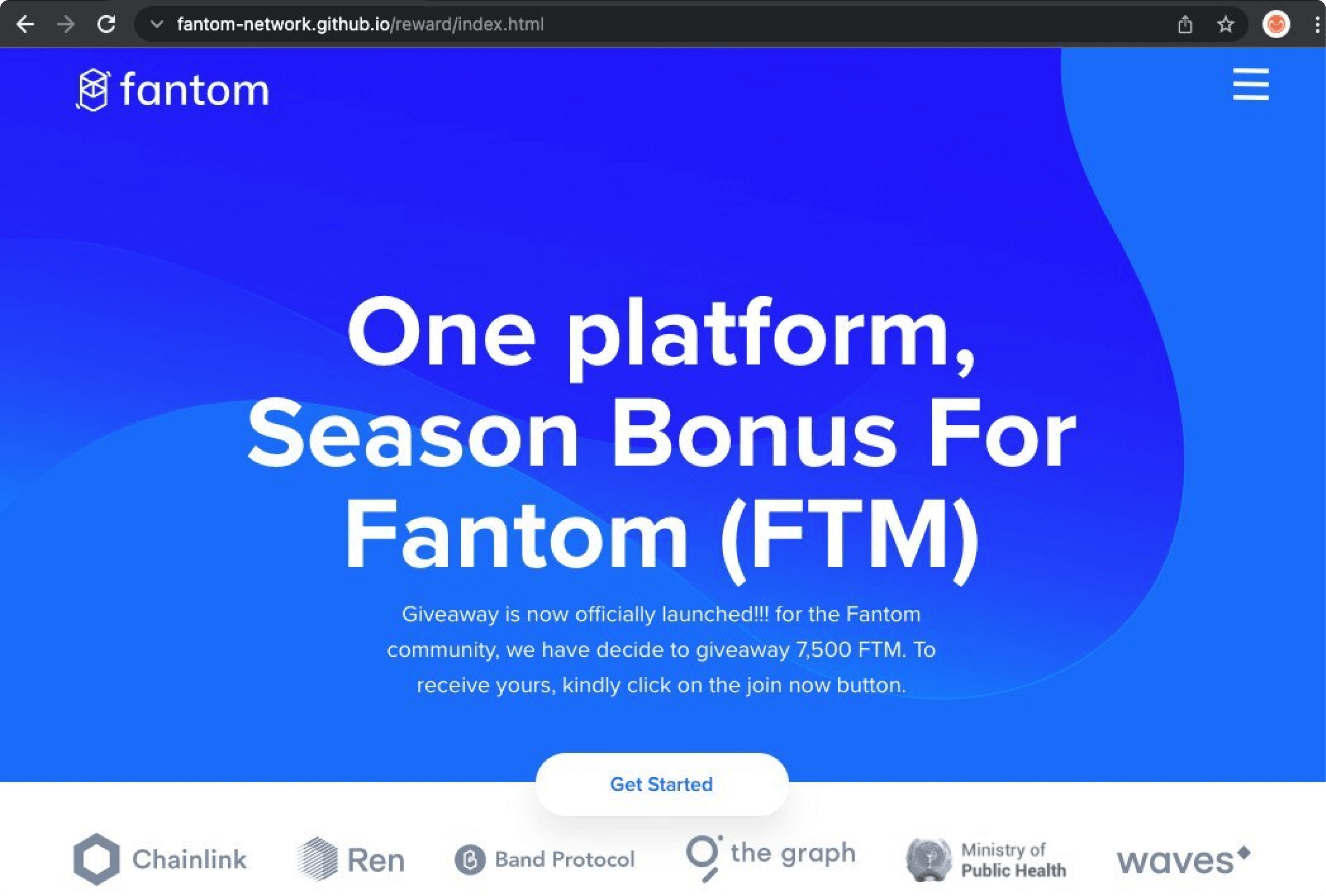 Example: A fake Fantom home page