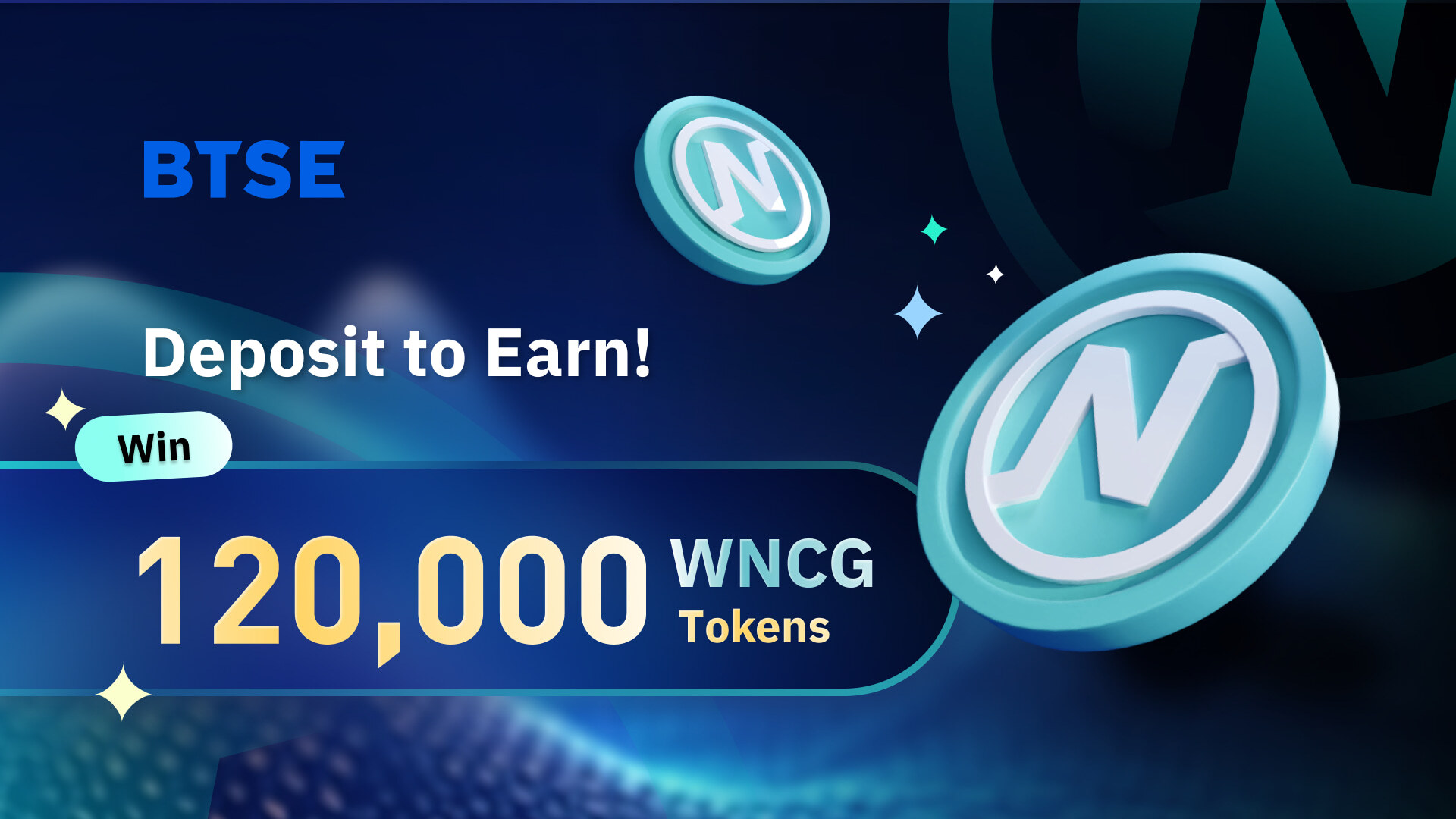 Deposit, Win, Celebrate: BTSE Welcomes WNCG with Token Giveaway!