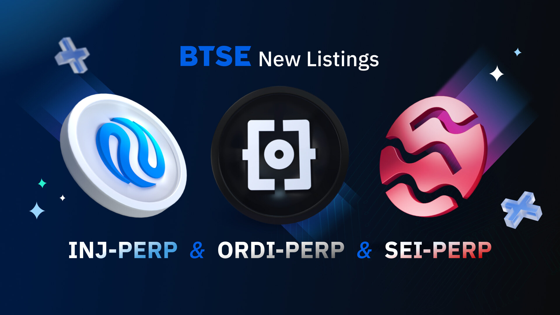 BTSE Lists INJ-PERP, ORDI-PERP, and SEI-PERP