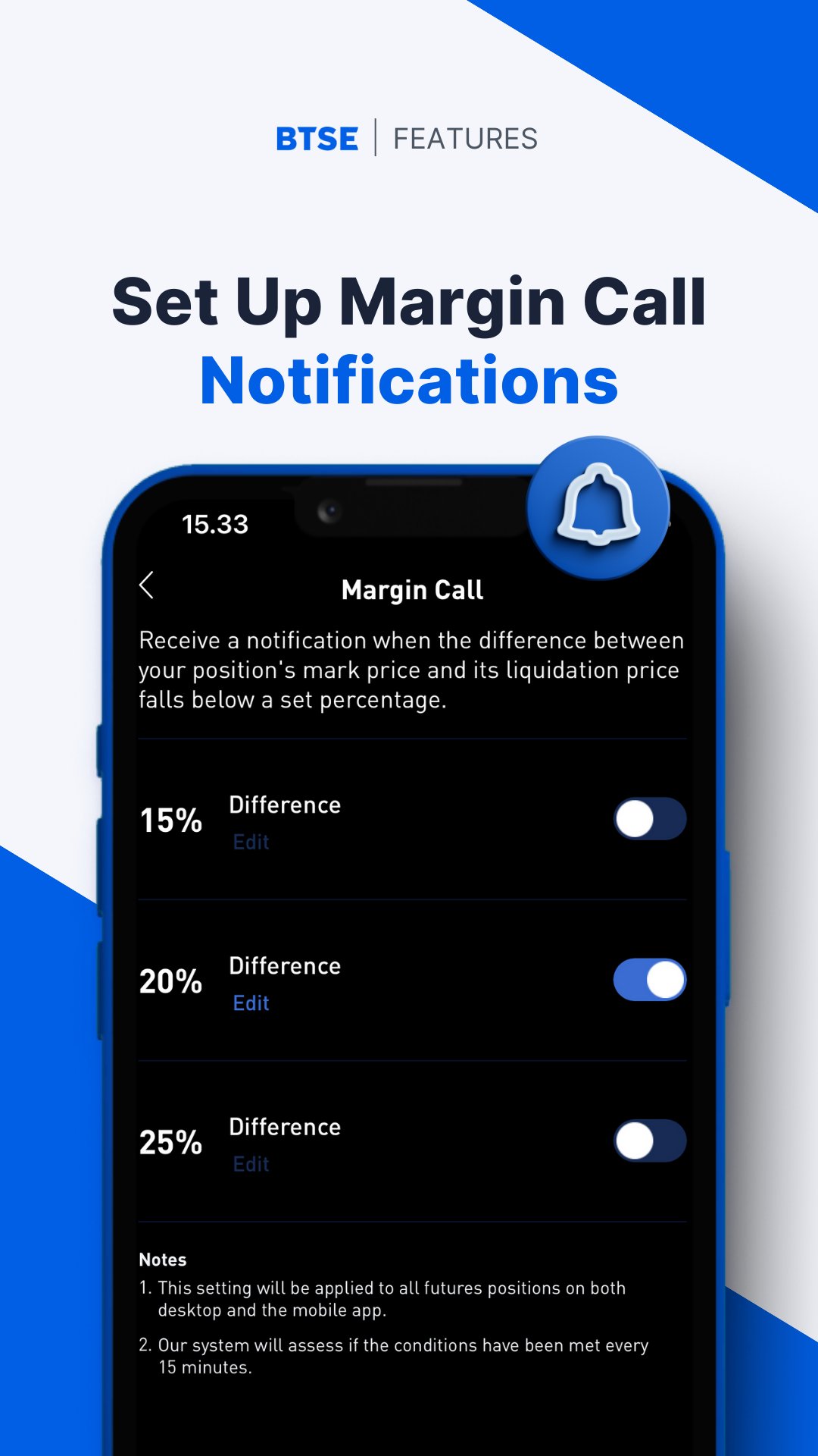 set up margin call notifications