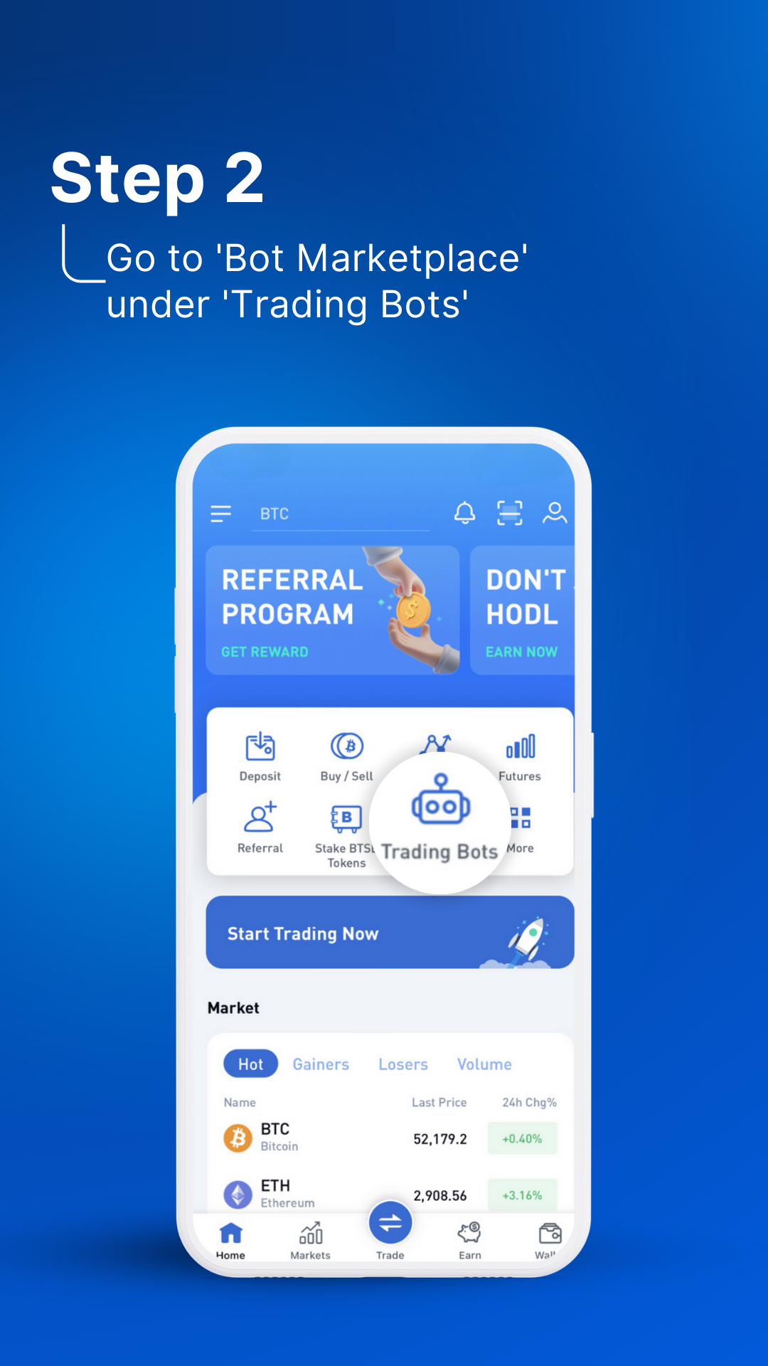 How to use bot copy trading step 2