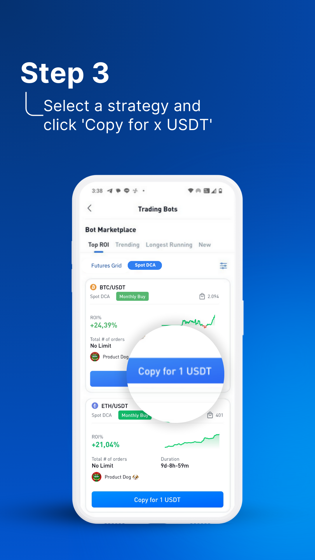 How to use bot copy trading step 1